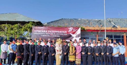 Rumah Tahanan Negara Kelas II B Menggaka Laksanakan Upacara Memperingati HUT ke -77