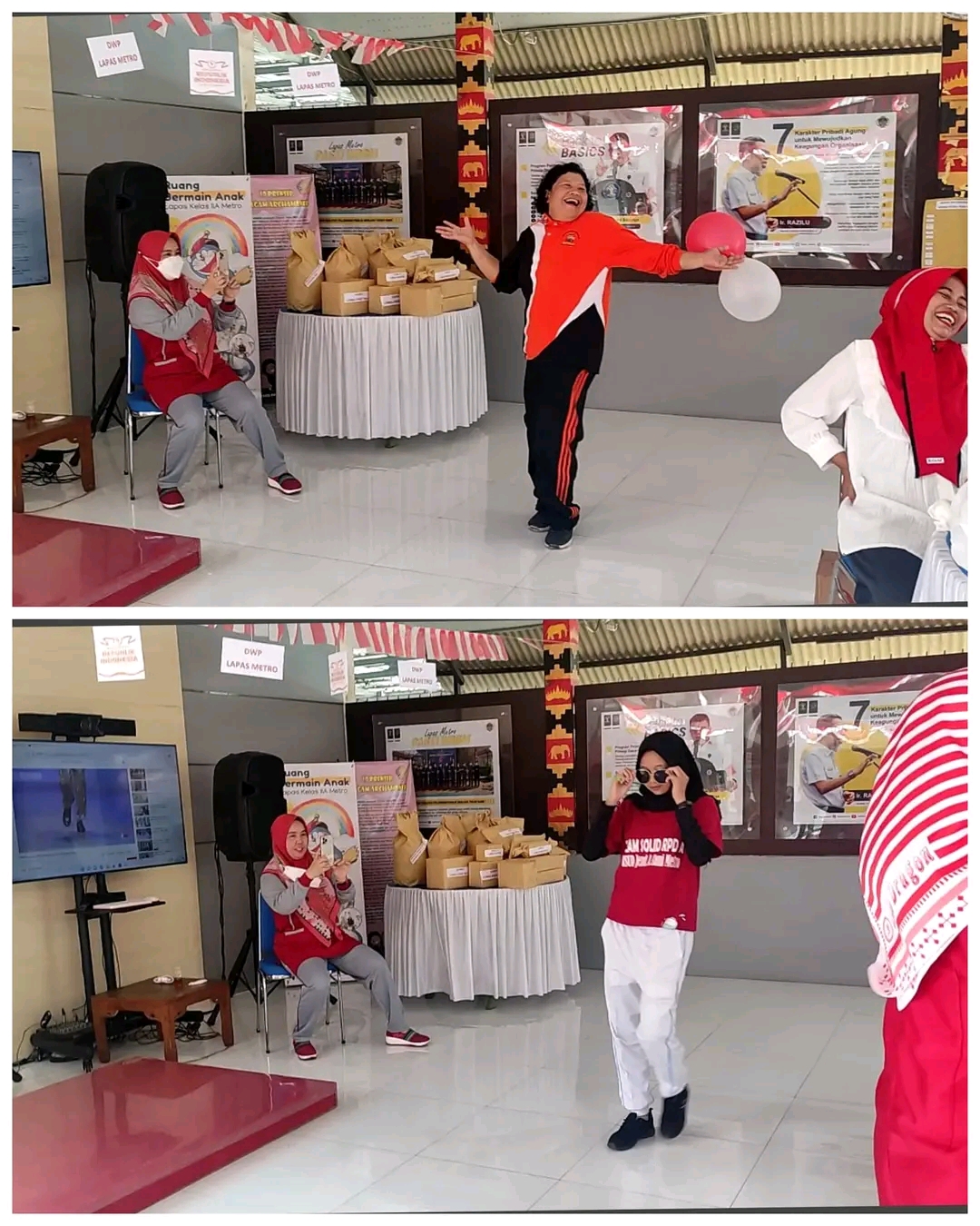 Meriahkan HUT RI Ke -77 , Lapas Kelas II A Metro Gelar Lomba Joget Balon dan Lomba Joget Karoke